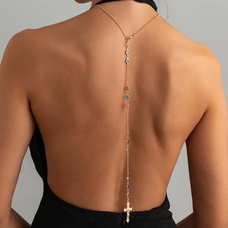 Minimalist Cross Crystal Back  - Body Jewelry Dress recension och pris