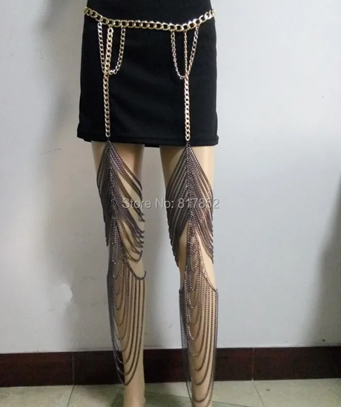 Fashion WRB89 Women Gold colou - Body Jewelry Thigh Chain recension och pris