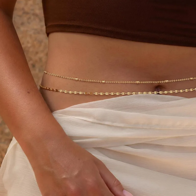 14K Gold Plated Waist Chain Wo - Body Jewelry For You recension och pris